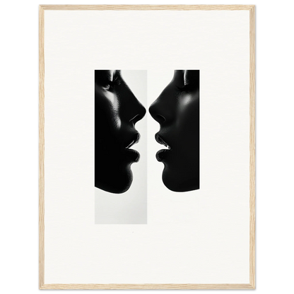 Two black silhouetted profiles in mirrored position from Liminal Echoes special edition art™