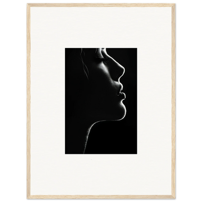 Dramatic black and white silhouette showcasing Velvet Void Sensation framed wall art