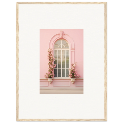 Arched pink window with climbing flowers, showcasing Vitalose Rose Sonnet special edition art™