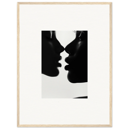 Two silhouetted profiles in an intimate moment from Nights Echoes framed special edition art™