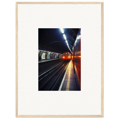 London Underground platform with curved walls and bright lights in Threads Passagesquent Hues