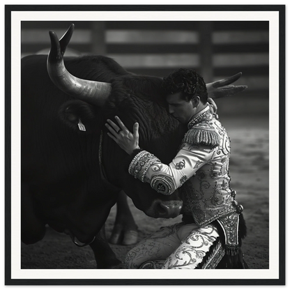 Matador in ornate suit battling bull in Harmonious Grief Dance special edition art™