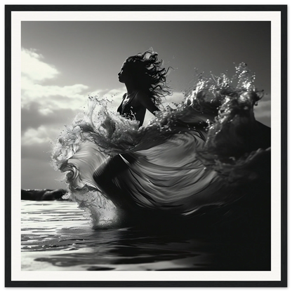 Dramatic wave splashing against dark waters in Ocean’s Dancer Serenity art piece