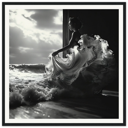 Flowing white dress silhouette from Seas Dream Salutations special edition art™