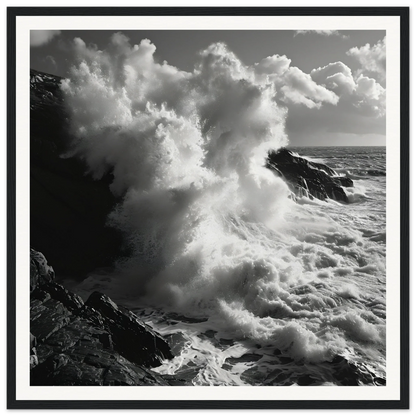 Ocean wave crashing on cliffs in Tide’s Judgement Hour special edition art™