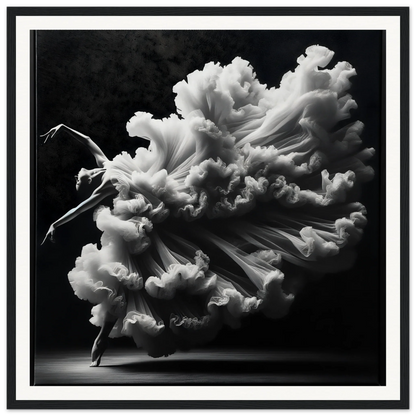 Graceful dancer in white fabric, embodying Whirling Mystic Revelry art style