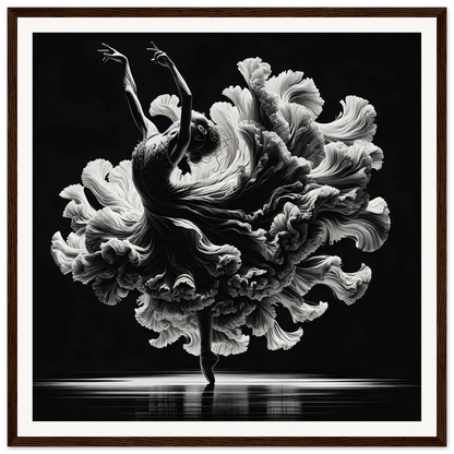 Dancer in flowing white fabric creates a floral silhouette for Kinetic Elegance Reverie