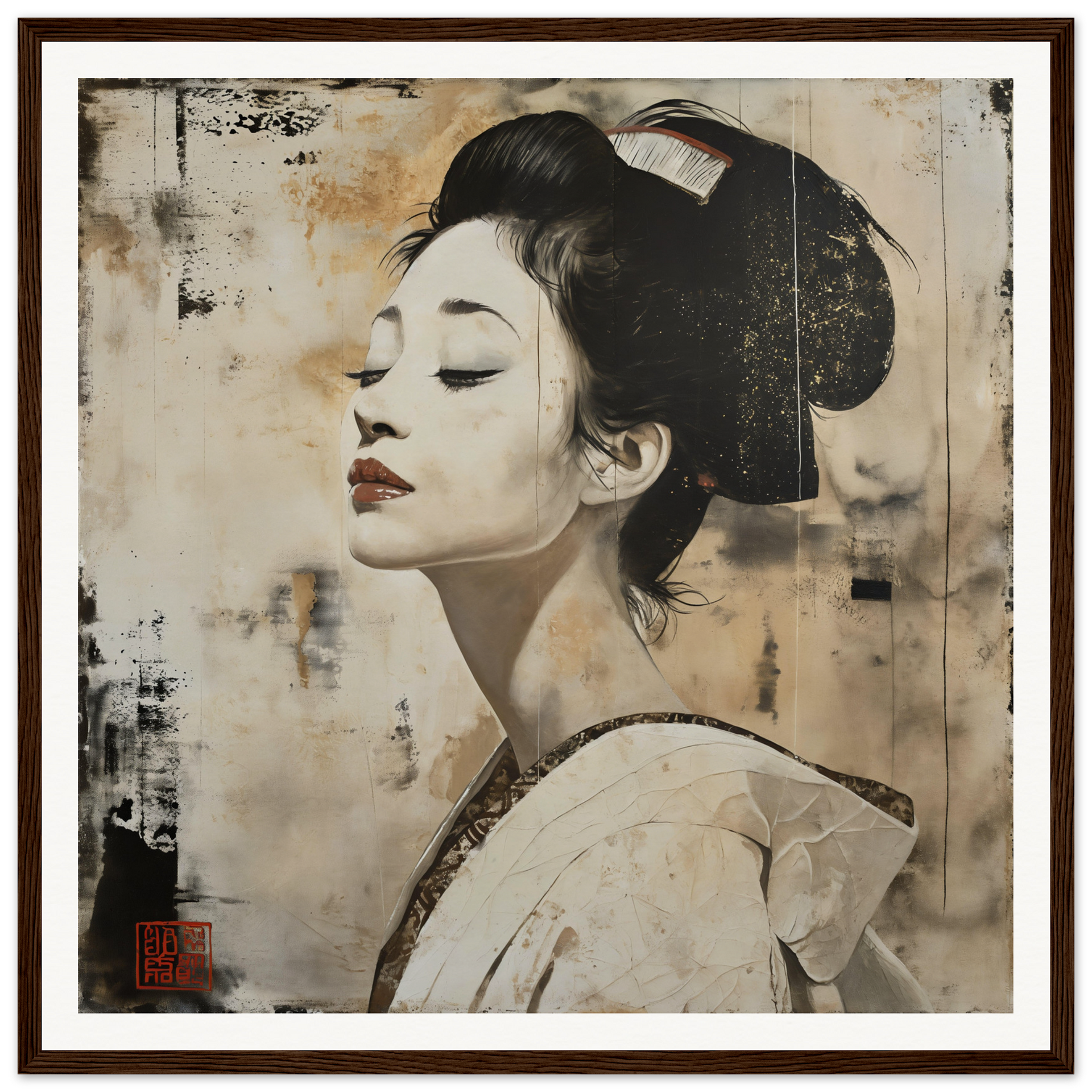 Silent Geisha Symphony: Tranquil Wall Art – SPECIAL EDITION ART™