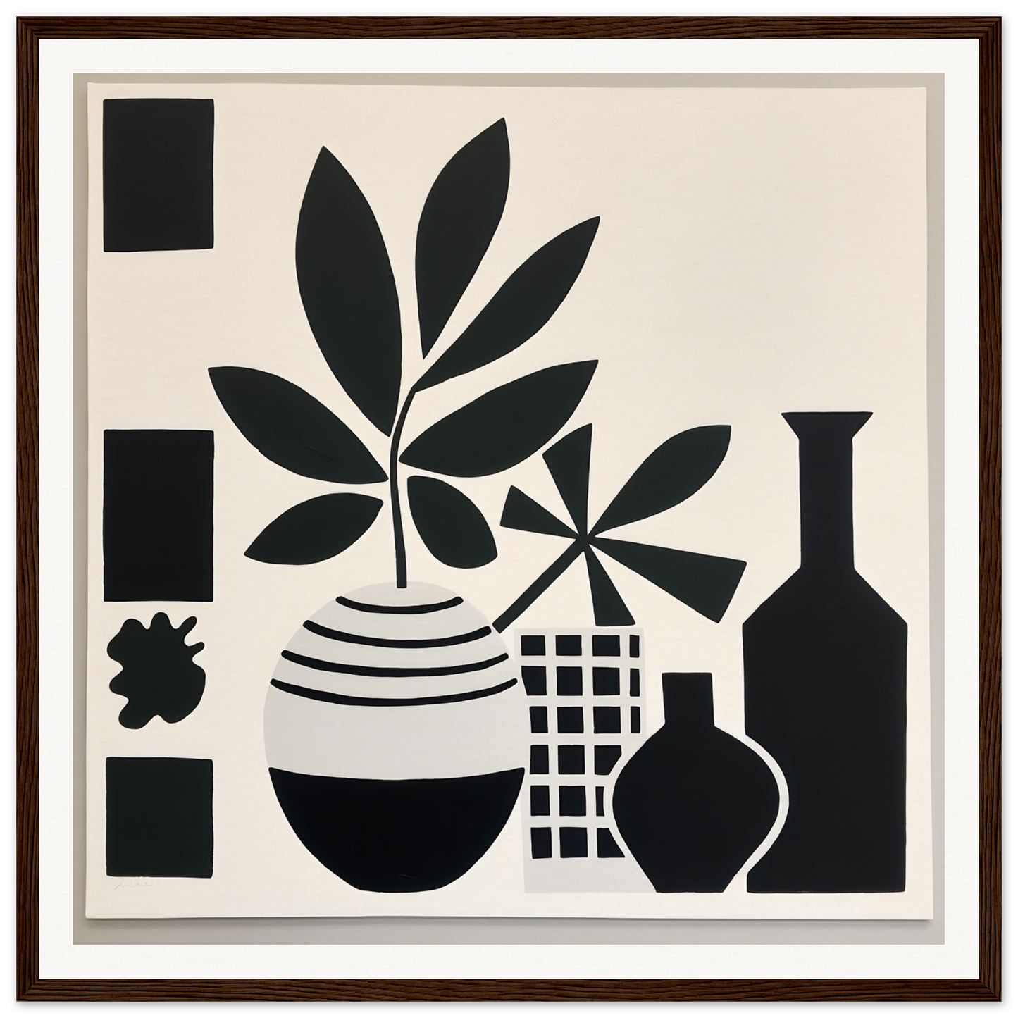 Black and white silhouette art of plants in geometric style, Soma Sonata Sleek special edition