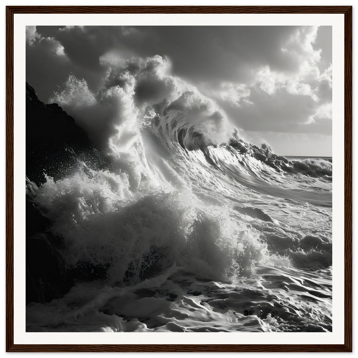 Dramatic ocean wave crashing in Sublime Crest Odyssey framed wall art special edition