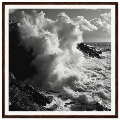 Powerful ocean waves crash on rocky cliffs in Tide’s Judgement Hour special edition art™