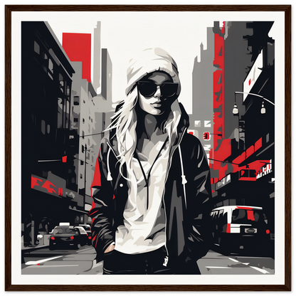 Stylized Urban Spirit Redux art in black, white, and red with a cool figure