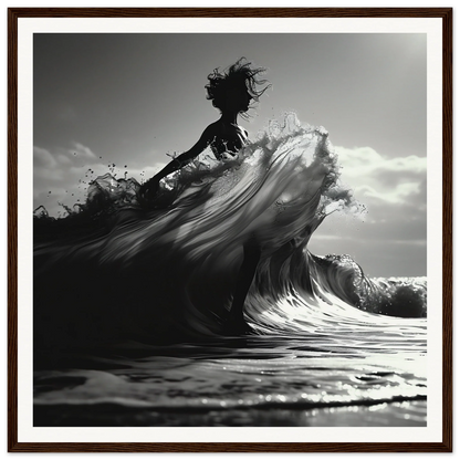 Silhouetted figure in crashing wave, perfect for Waves of Fusion special edition art™