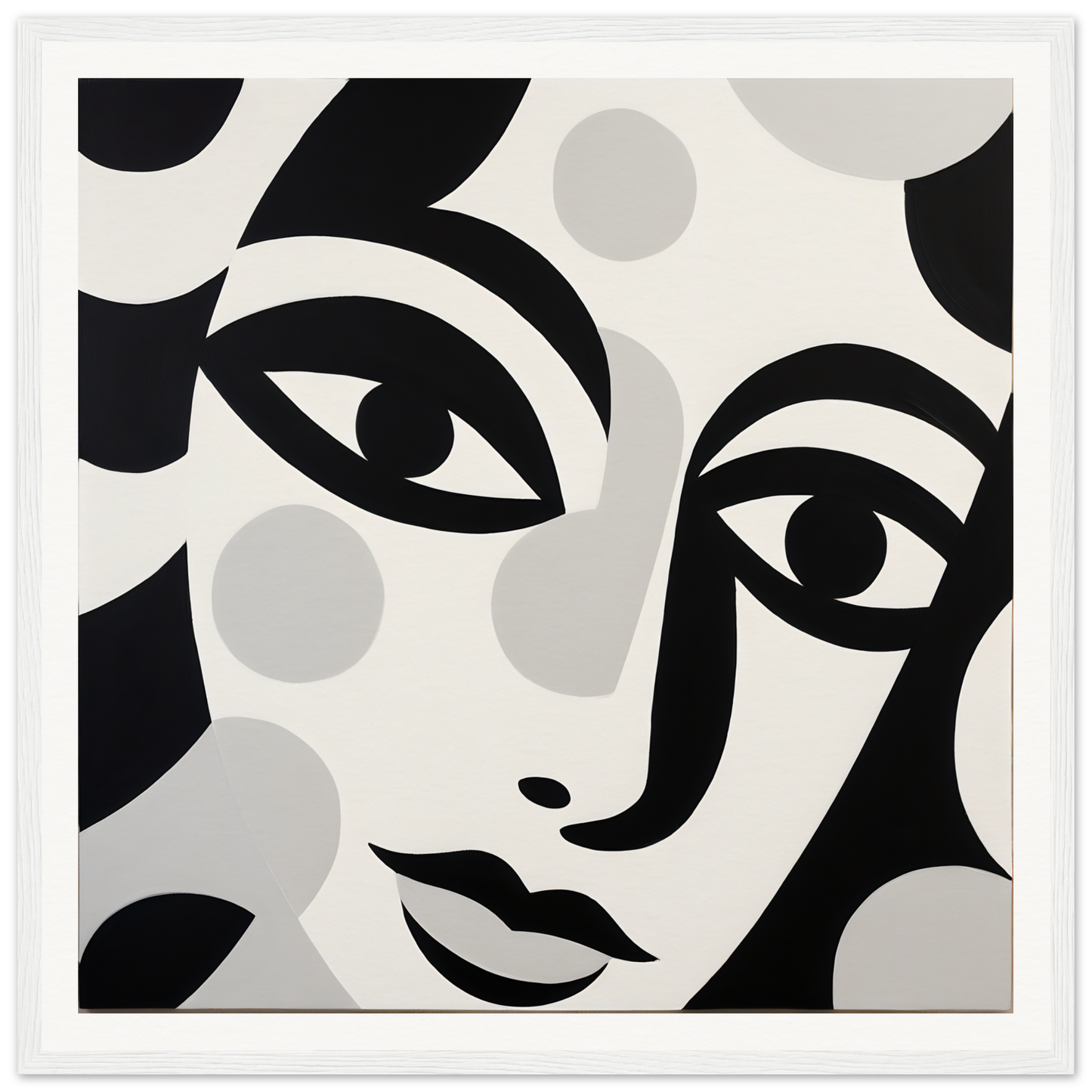 Abstract black and white art portrait with geometric shapes for Mystic Visage Encounter