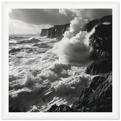 Powerful ocean waves crashing on cliffs in Ocean’s Ferocious Waltz special edition art™