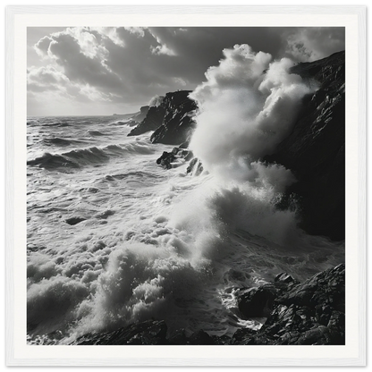 Dramatic ocean waves clash against cliffs in Sea’s Relentless Requiem special edition art™