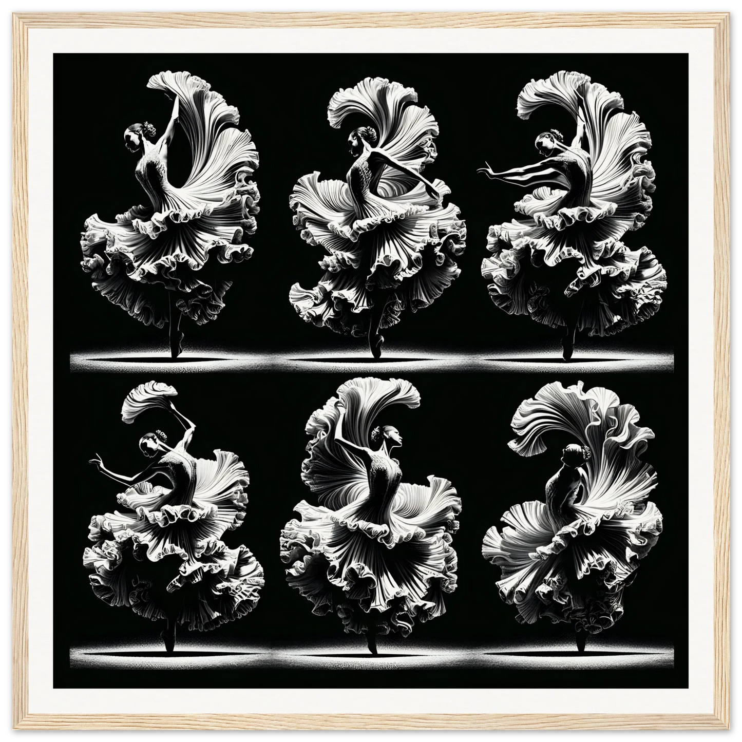 Delicate ruffled Parrot Tulips in Ethereal Ballet Whirl framed posters special edition art™