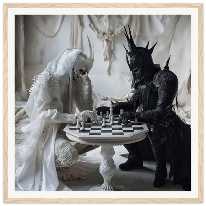 Chess game with Death and the Witch-king in Kindled Celestial Dance framed art