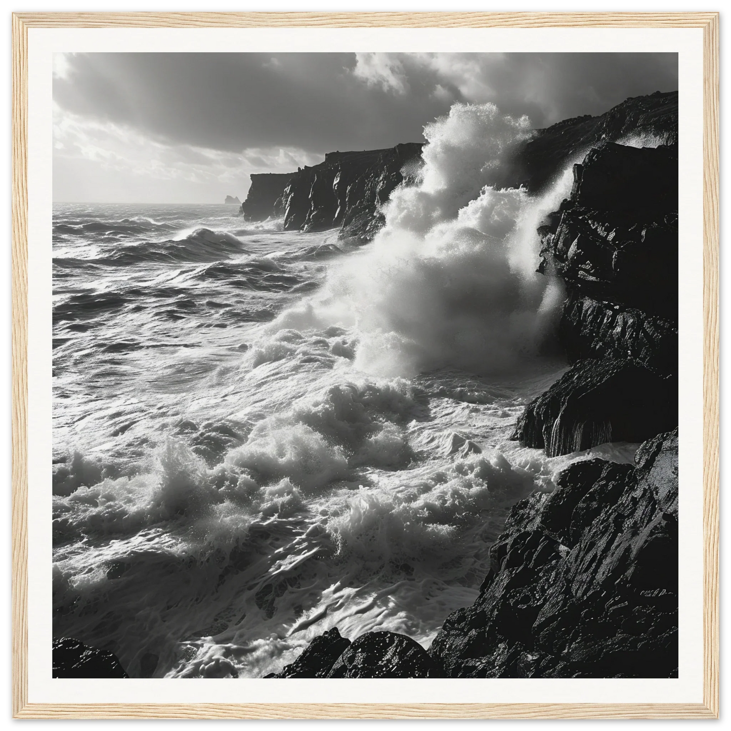 Powerful ocean waves crash on cliffs in Ocean’s Ferocious Waltz special edition art™