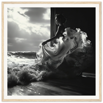 Flowing white fabric in silhouette for Seas Dream Salutations special edition art™