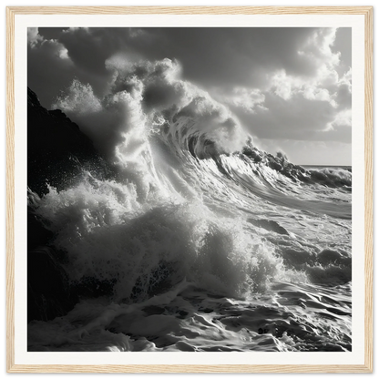 Powerful ocean wave crashing in the Sublime Crest Odyssey framed wall art