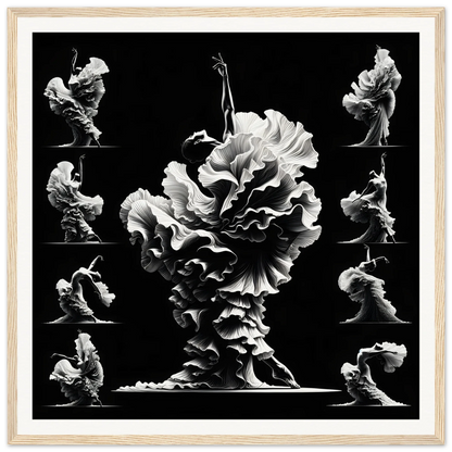 Flowing fabric in motion forms an abstract floral design in Swirling Dance Reverie art