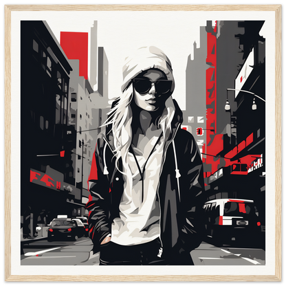 Stylized Urban Spirit Redux fashion illustration with cool shades and leather jacket