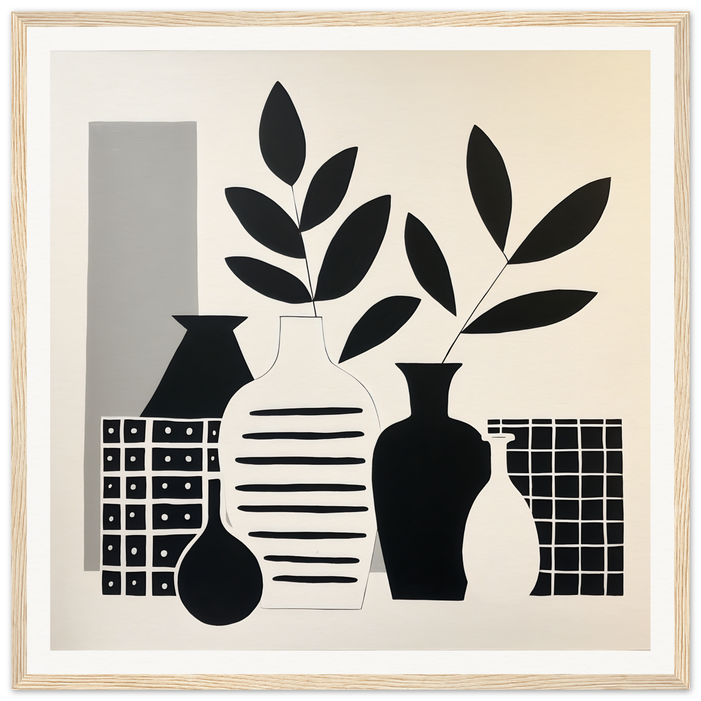 Black and white minimalist still life with vases from Vase Symphony Zen special edition art™