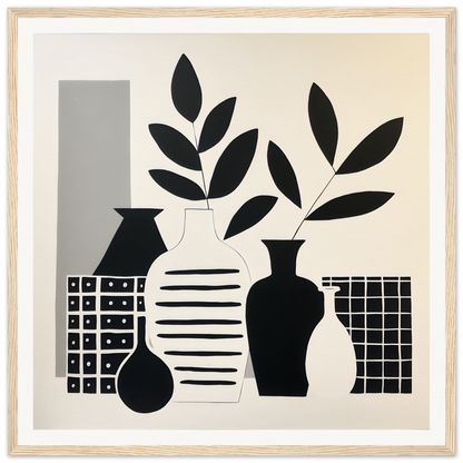 Black and white minimalist still life with vases from Vase Symphony Zen special edition art™