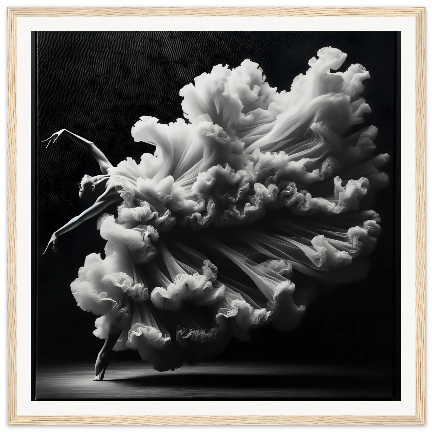 Dancer in flowing white fabric forms cloud-like silhouette for Whirling Mystic Revelry