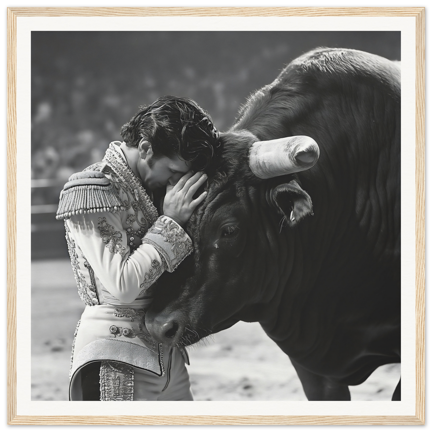 A matador in an ornate jacket with a bull, perfect for special edition art™ lovers