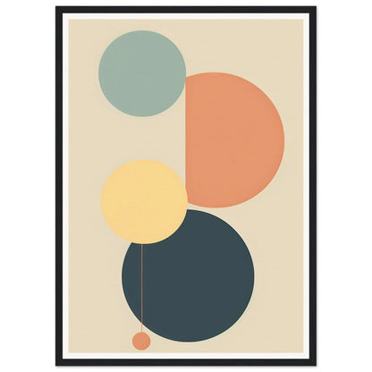 Abstract geometric composition featuring overlapping circles in muted colors.