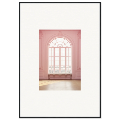 Arched window design with white muntins on pink walls in Ether Balcon Evolvement art