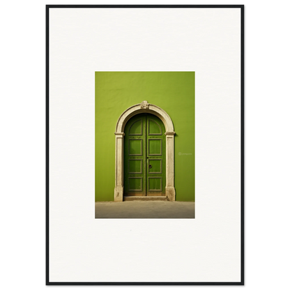 Arched green wooden door design in Vert Barcode Reverie special edition art™