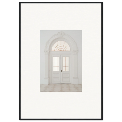 White double doors with arched fanlight in Portal Poise Unveiled framed wall art