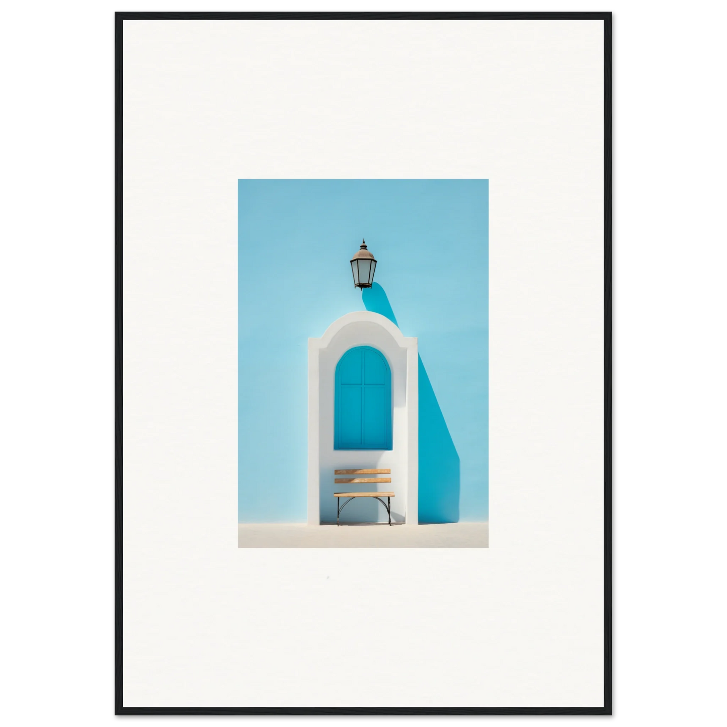 White arched doorway with lantern, perfect for Ethereal Mediterranean Pause art