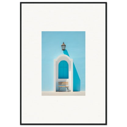 White arched doorway with lantern, perfect for Ethereal Mediterranean Pause art