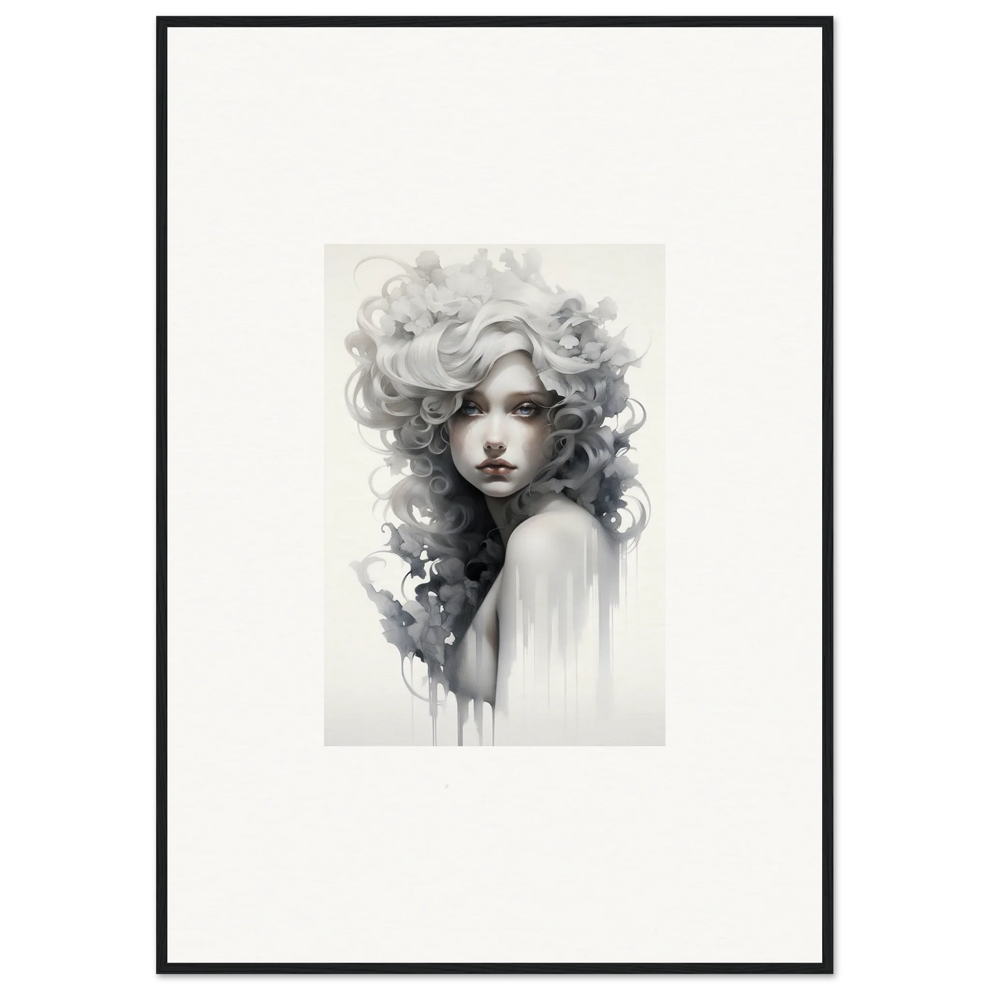 Black and white watercolor portrait for Visions Veil Morphling special edition art™