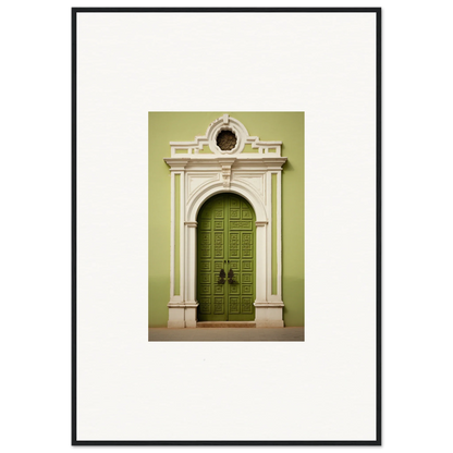 Ornate green double door in the Verdant Sentry Whispers special edition art™ design