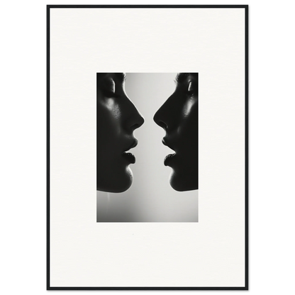 Silhouetted profiles in black and white from Echo’s Embrace premium framed wall art