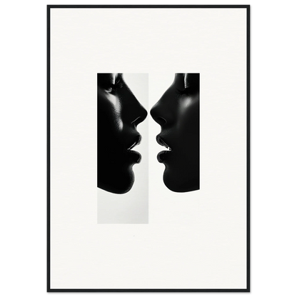 Two silhouetted profiles in black and white for Liminal Echoes framed posters