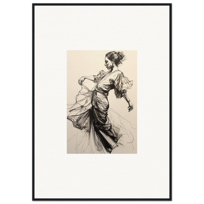 Elegant sketch of a woman in flowing dress from Midnight Dance Whispers special edition art™