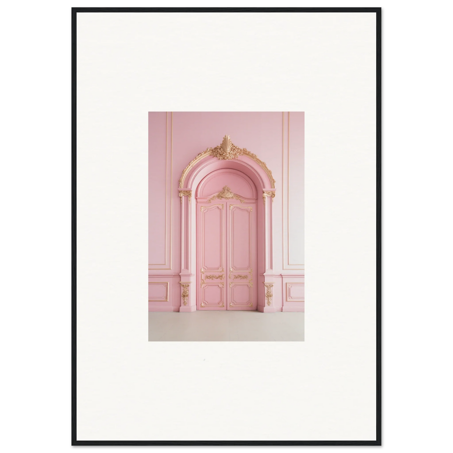 Ornate pink door with gold trim in Paris Dreams Frame special edition art™ piece