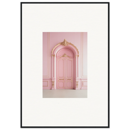 Ornate pink door with gold trim in Paris Dreams Frame special edition art™ piece