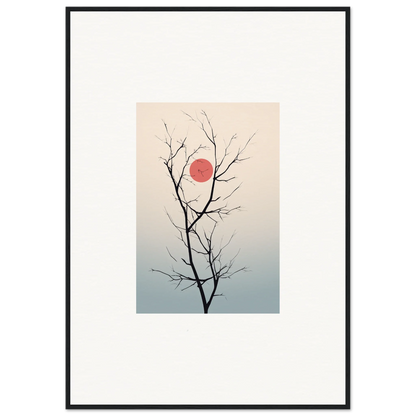 Bare tree branch silhouette at sunset, perfect for Serene Eclipse wall art