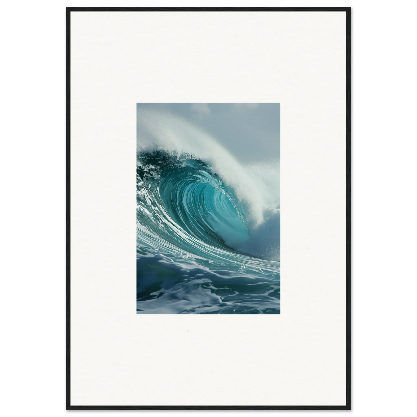 Stunning ocean wave curling in turquoise, perfect for room decoration or wall art