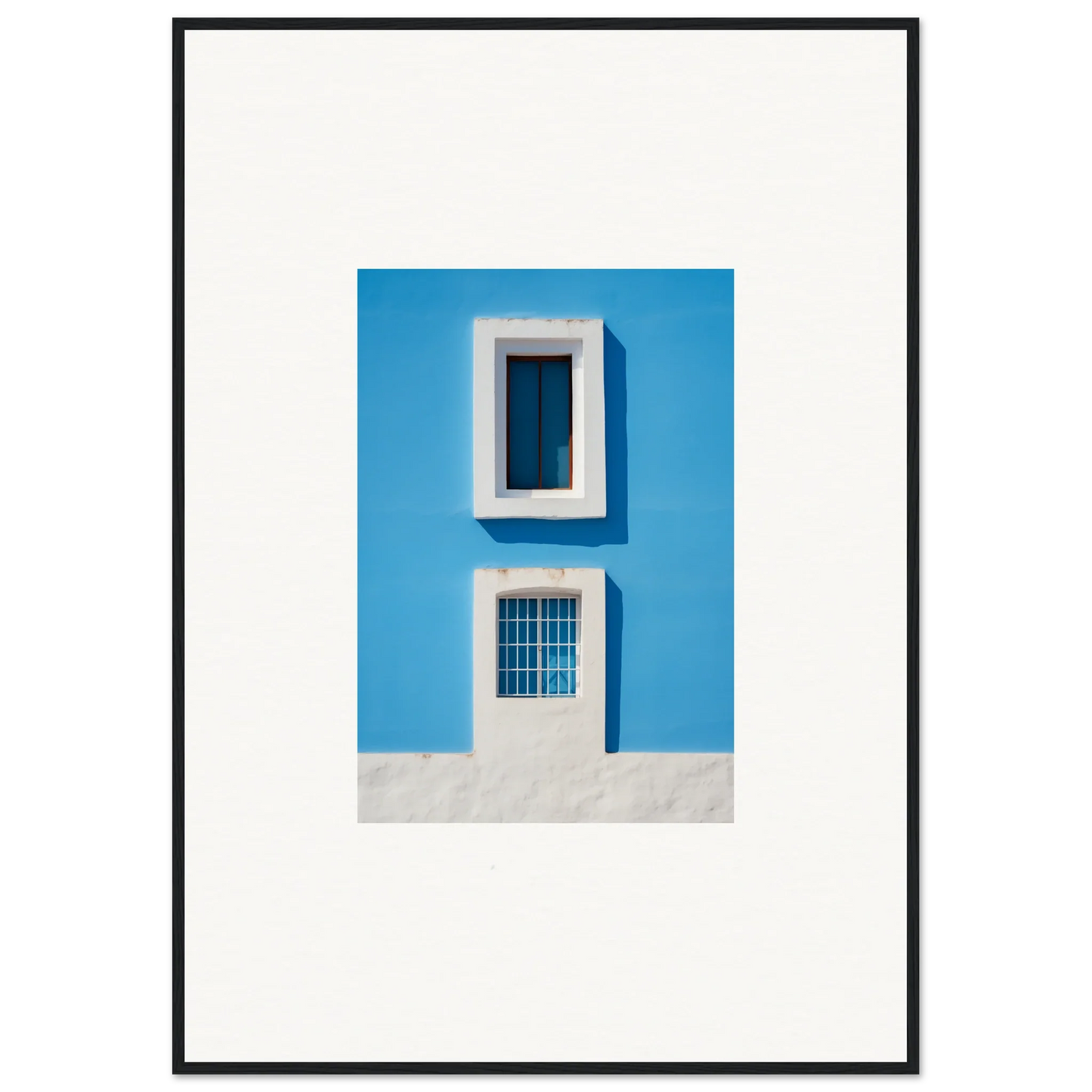 Blue wall with white-framed windows in Isles Encompassed Vista special edition art™