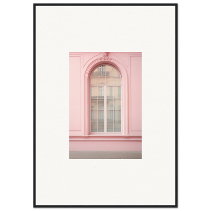 Arched pink window with white panes in Pink Sonata Vibrations art piece