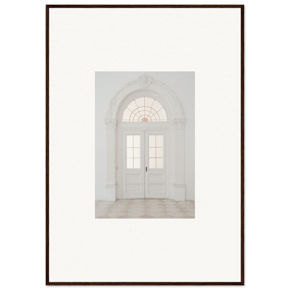 White double doors with an arched fanlight from Portal Poise Unveiled framed wall art