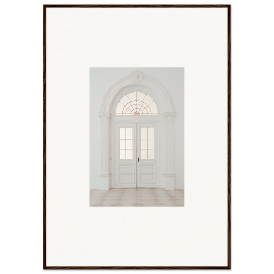 White double doors with an arched fanlight from Portal Poise Unveiled framed wall art